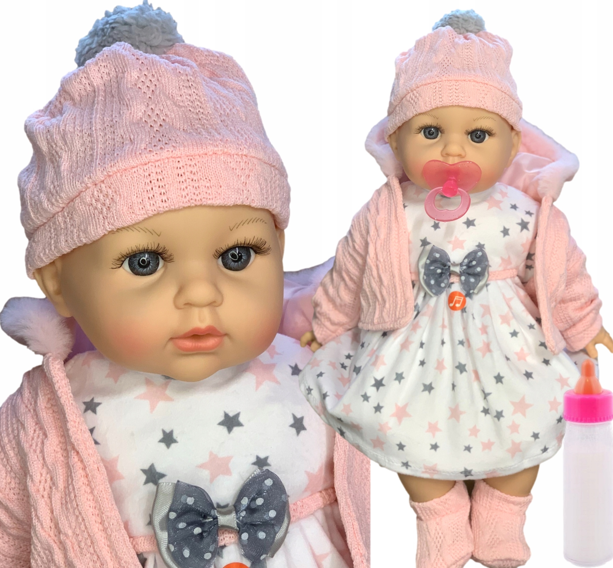 LALKA BOBAS BABY MÓWI ŚPIEWA BORN BUTELKA I SMOCZEK