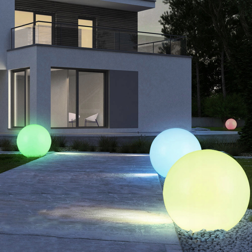 

Solarna lampa ogrodowa kula 25x25x58c kolorowy Led