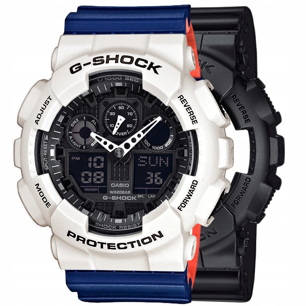 Sada Hodinek G-shock GA-100-1A1ER Bílá Modrá