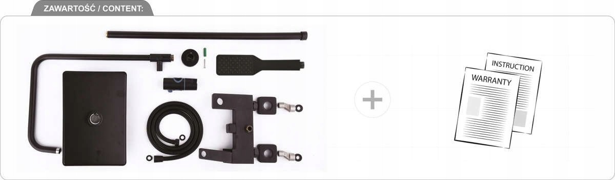 PRYSZNIC KOLUMNA I DESZCZOWNICA CZARNA FALA NOIR 1 Kolor czarny