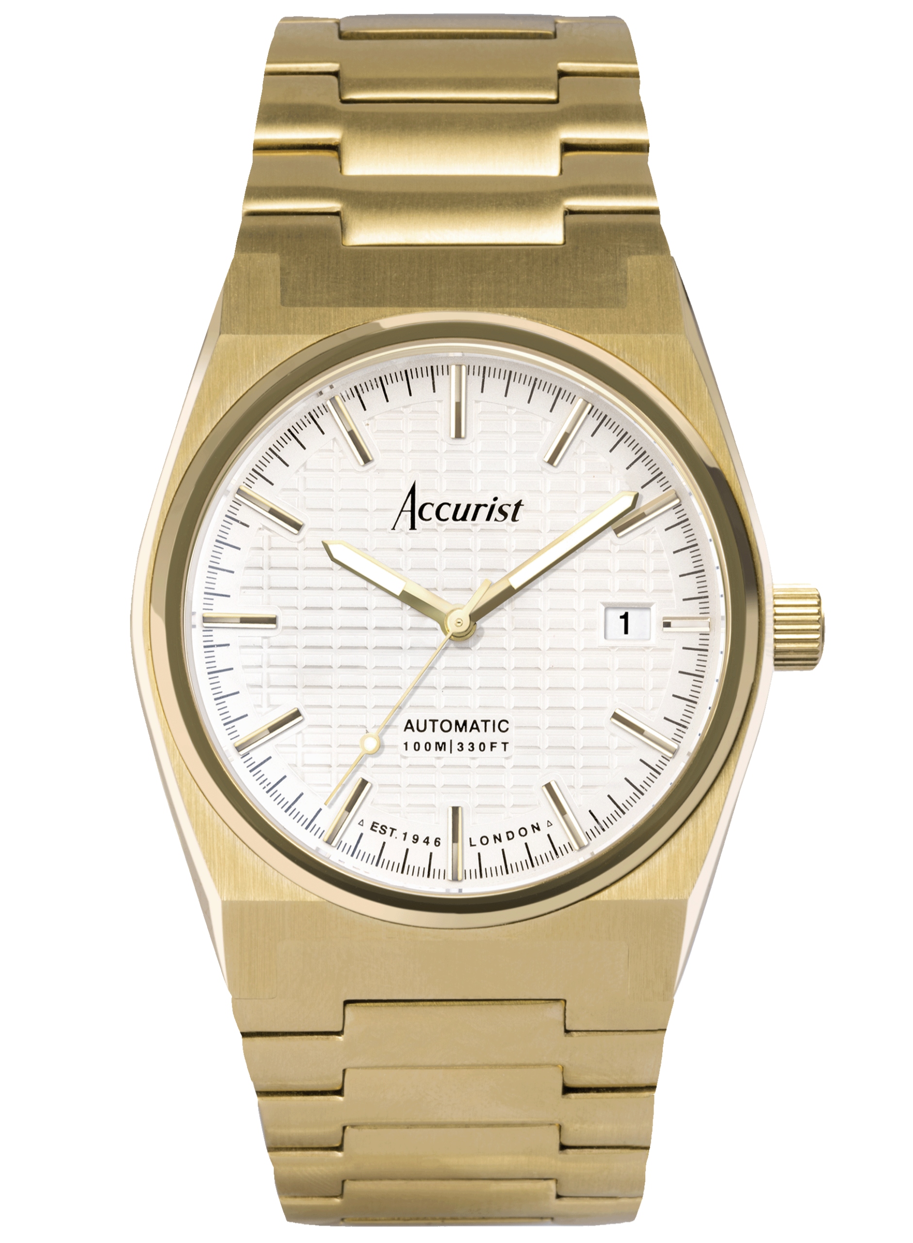 Nowy Zegarek Męski Accurist Origin 70021 Automatic złoty data