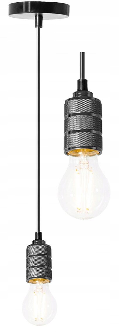 

Lampa Wisząca Sufitowa Żyrandol E27 Oprawka Czarna