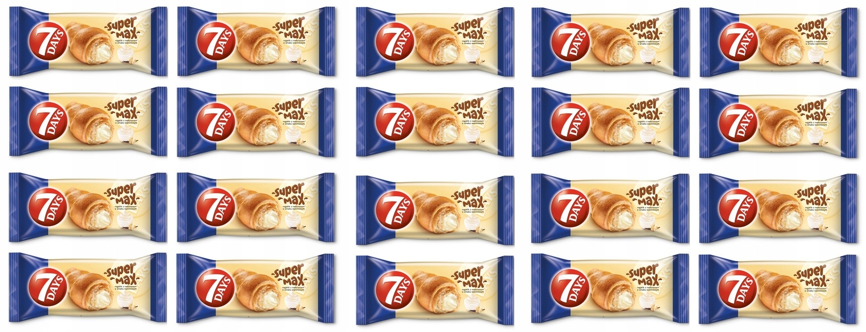 Levně 20 x 110 g 7DAYS Max rohlíček s vanilkovou příchutí Karton