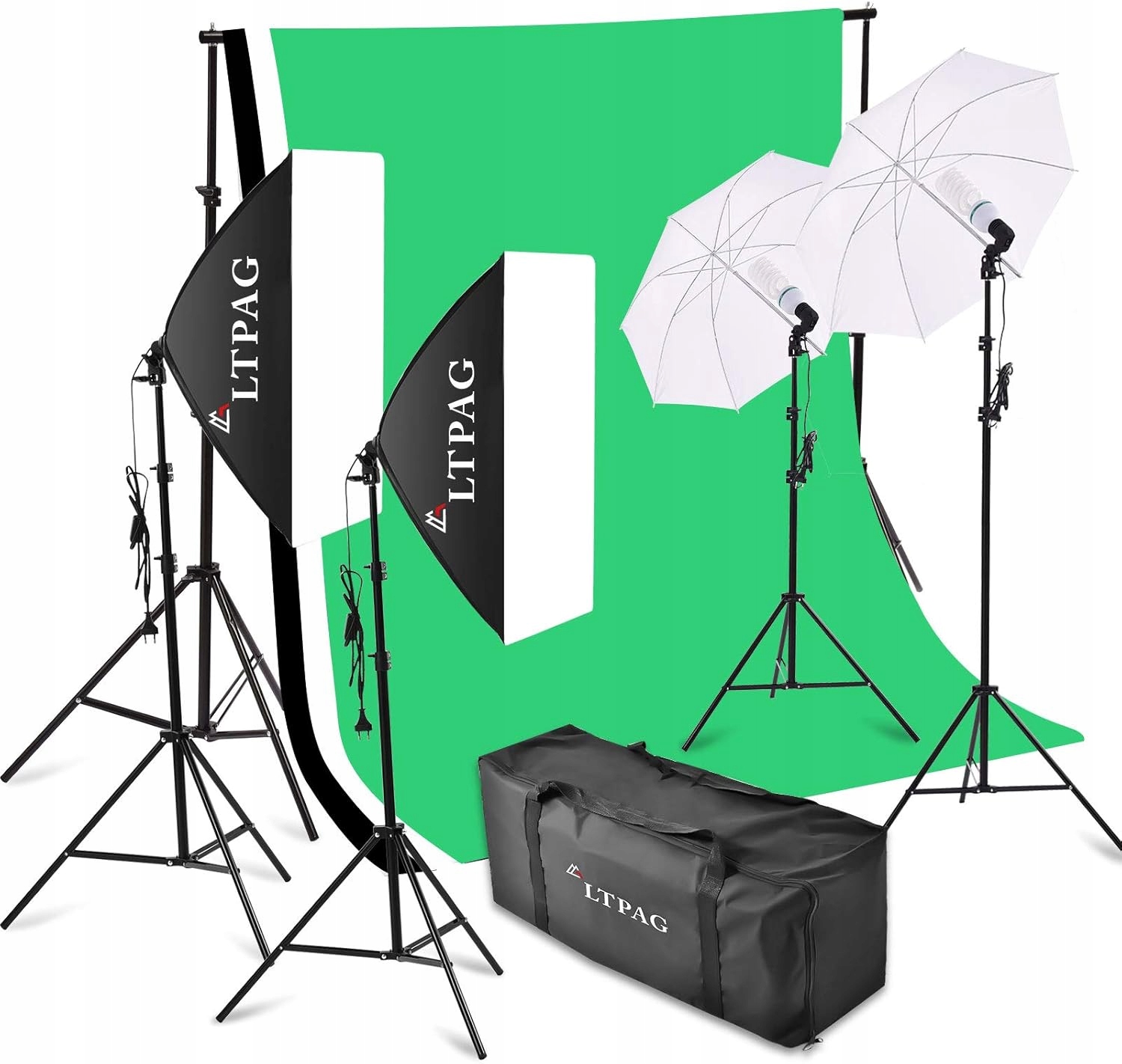 Kontinuální Studiové Osvětlení Ltpag Sada Greenscreen Softbox Pro Fotografování