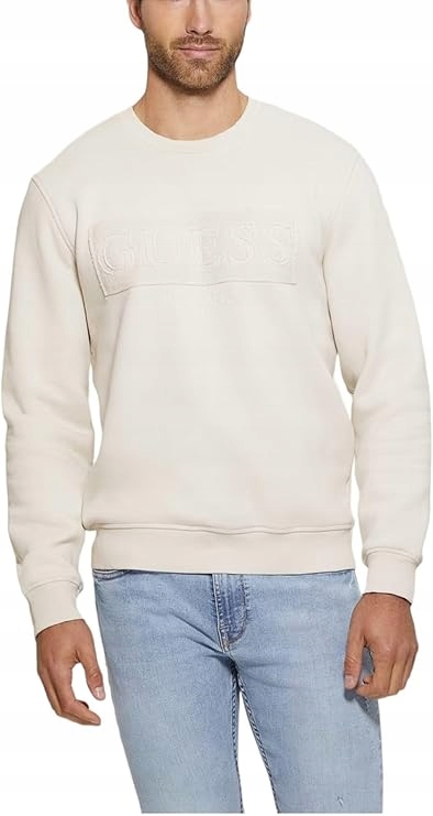Guess Béžová Pánská Mikina S Aplikací Z Bavlny M