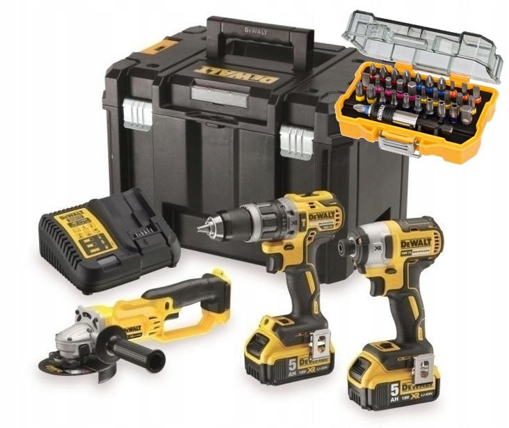 DEWALT ZESTAW NARZĘDZI COMBO 3 elem 18V 2x5.0Ah