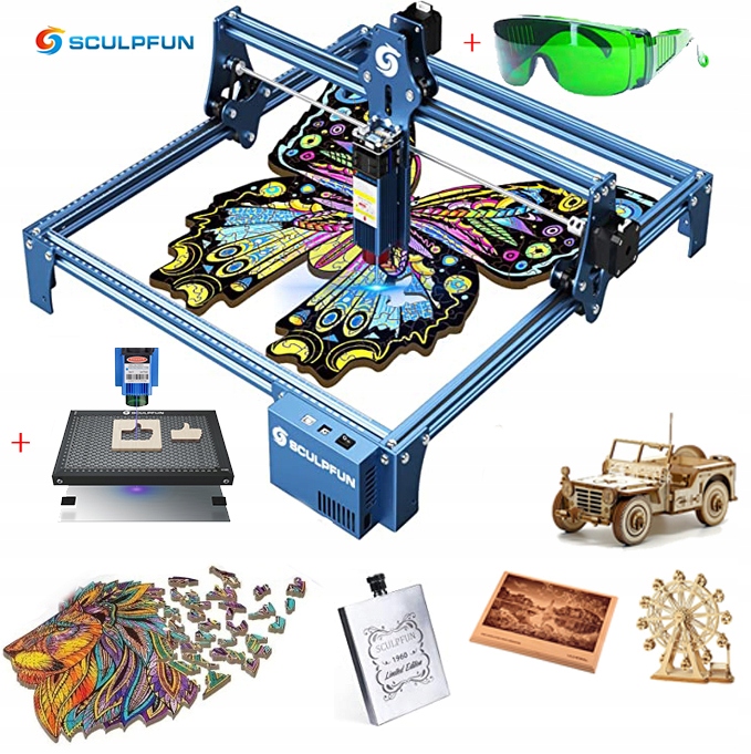 Nová laserová gravírka Sculpfun S9 90W 410 mm x 420 mm