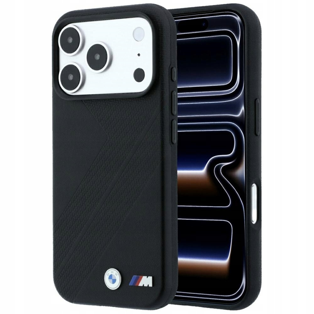 Etui Bmw M Tire Track Metal Logo MagSafe do iPhone 18 Pro 17 Pro czarny