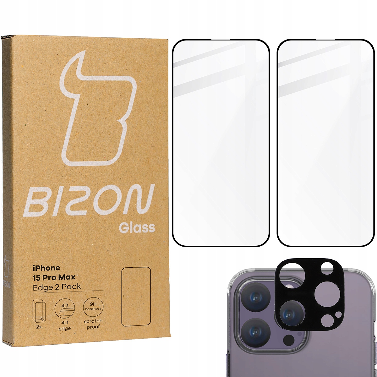 Zdjęcia - Szkło / folia ochronna Bizon 2x Szkło obiektyw  do iPhone 15 Pro Max 