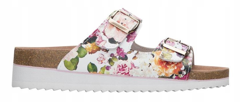 Klapki profilaktyczne Juno G3302 róż kwiaty 35