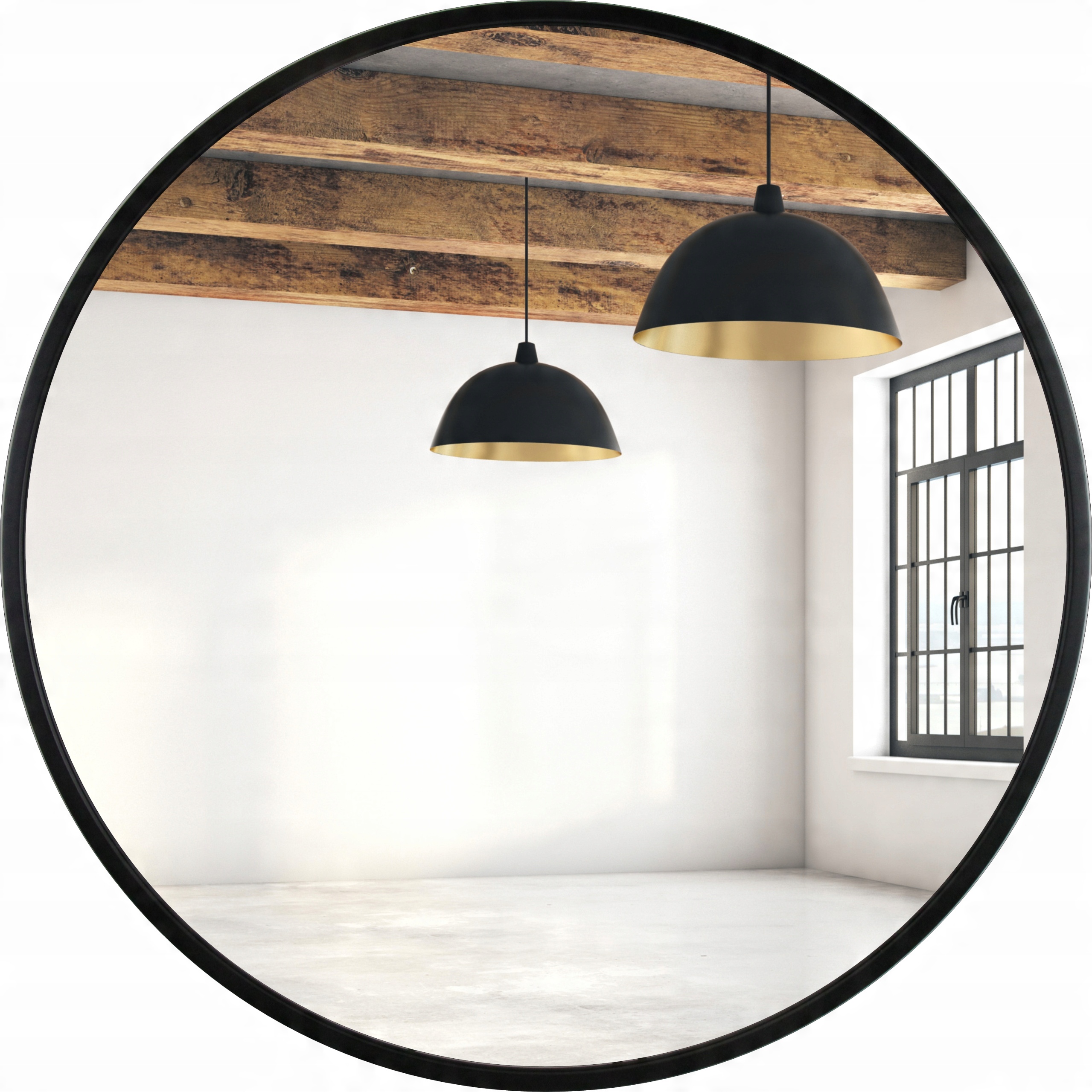 

Lustro Okrągłe Czarne Loft 85 CM