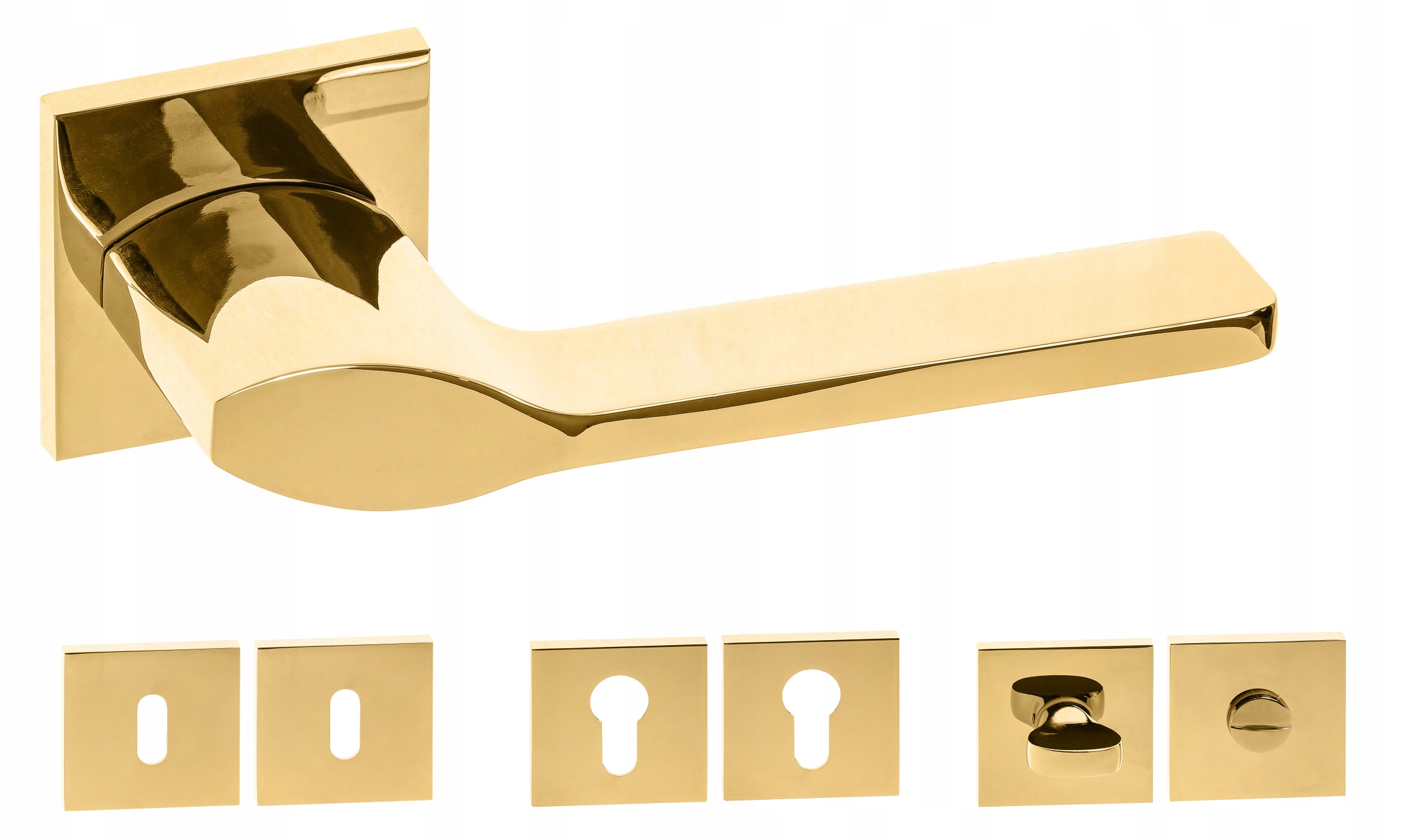 Prémiová klika Aulla Slim 6 mm zlatá Pvd rozety