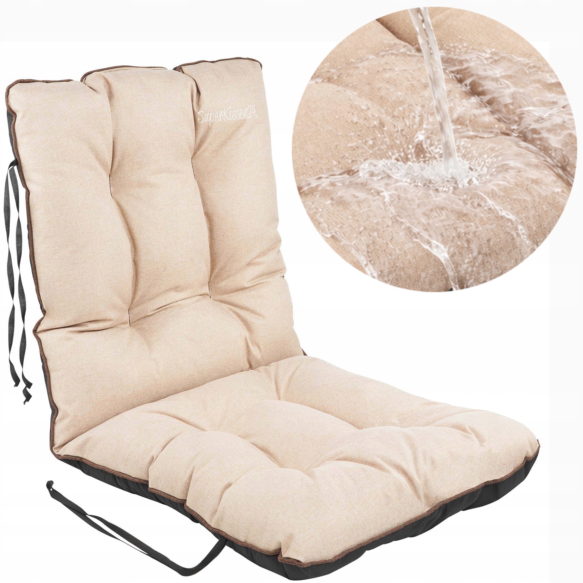 Polštář poduška na zahradní židli Křeslo měkká 48x48x48 Len Béžová