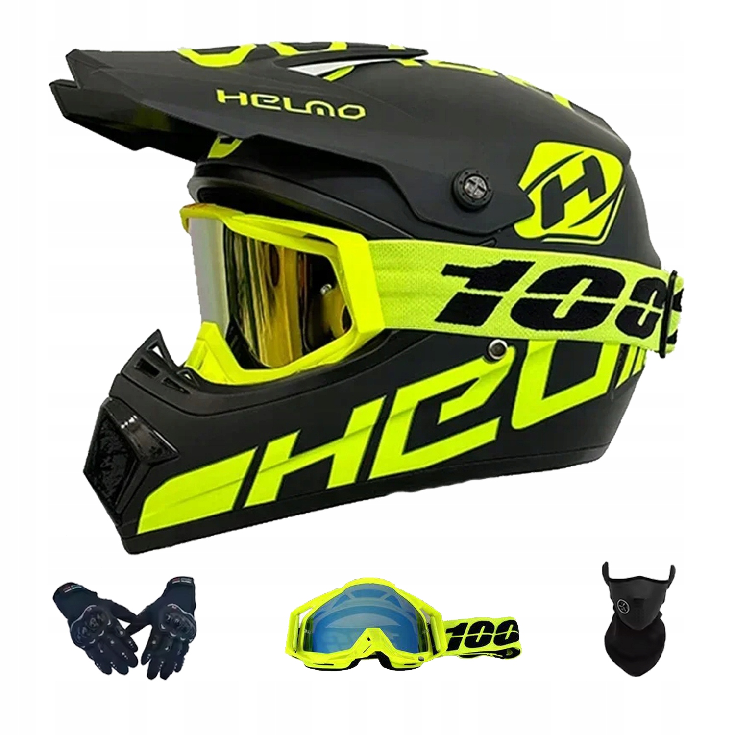 Helma Na Elektrickou Koloběžku Cross Enduro Quad Bmx Helma Brýle Rukavicexl
