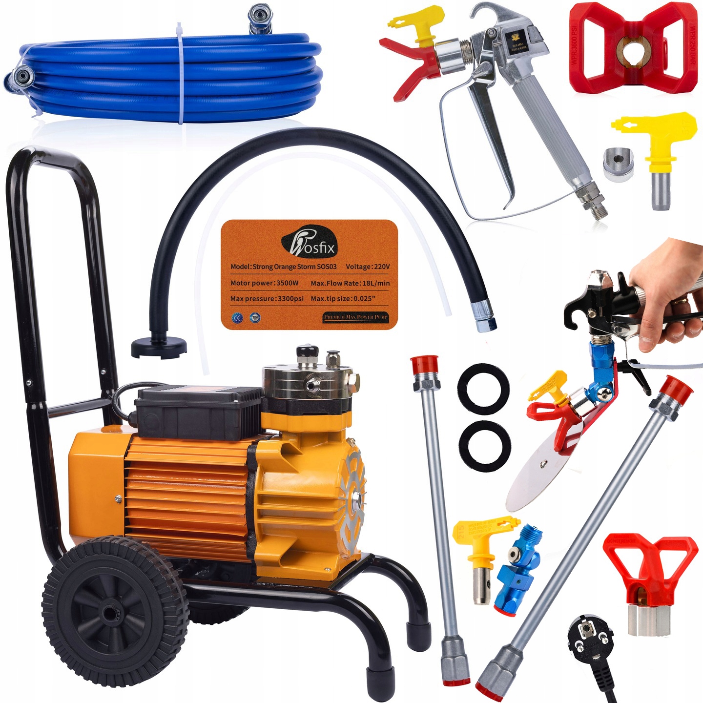 Malířská Sada Rosfix Strong Blue Storm SBS03 3500W Příslušenství Lanca 50 CM