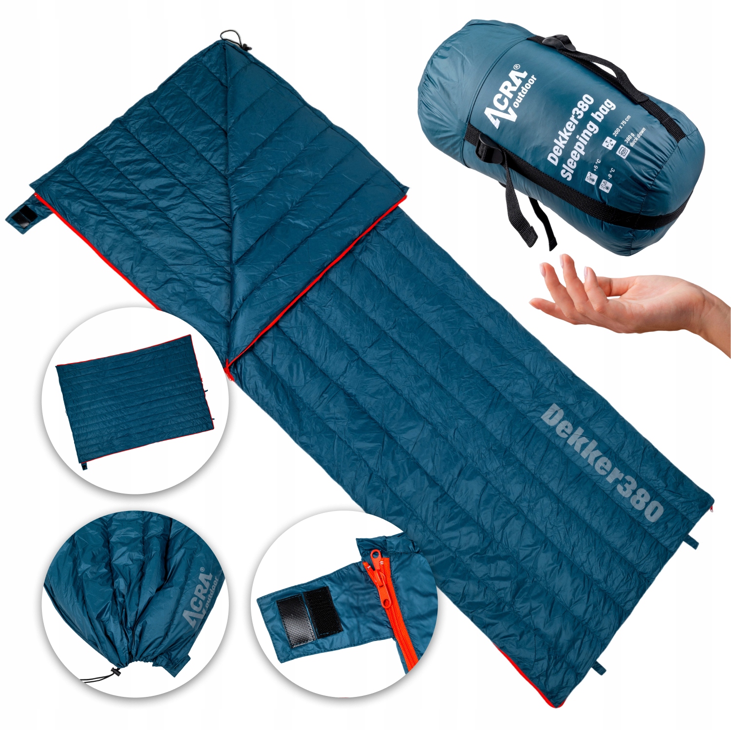 Acra Dekker380, péřový dekový spací pytel, dekáč