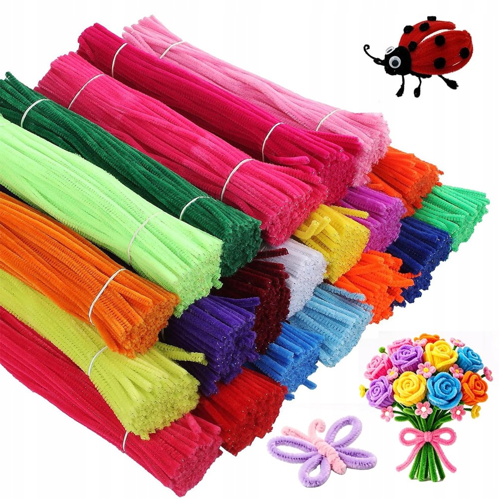 Kreativní Drátky Sada 1200KS Floristické Nadýchané Vytěráky 30.5 CM