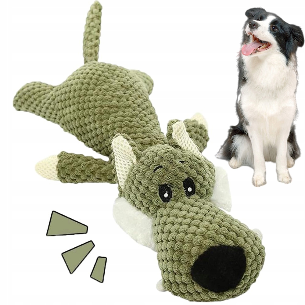 Levně Hračka Pro Psy Antistresová Velký Vlk Plyšová Interaktivní Hračka 36 CM