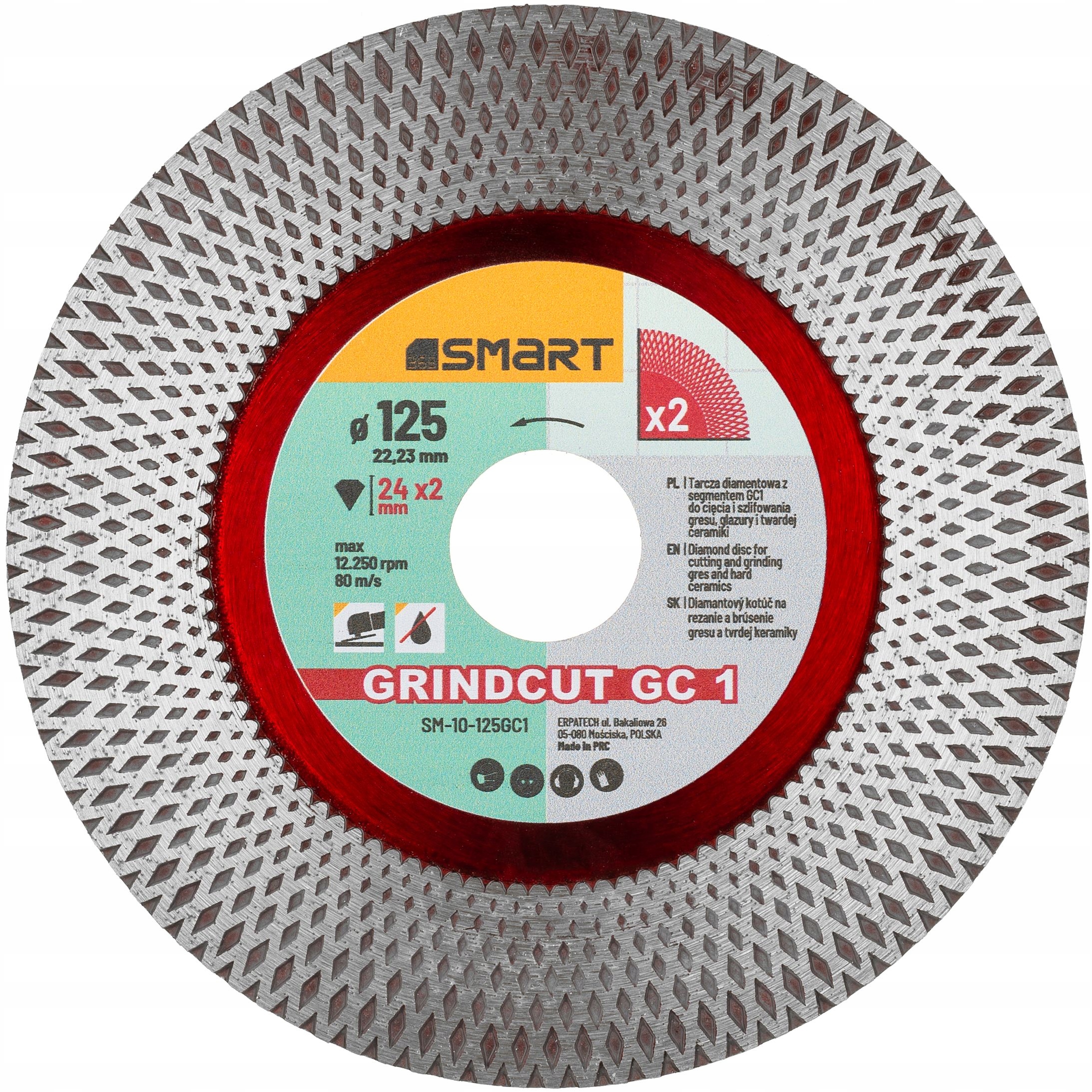 TARCZA DIAMENTOWA do CIĘCIA SZLIFOWANIA Płytek szlifu GRESU CERAMIKI 125 mm