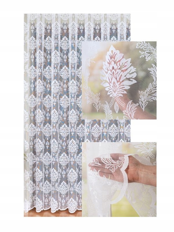 Záclona Salon módní hustá bílá s páskou na žabky Tunel š. 340x210