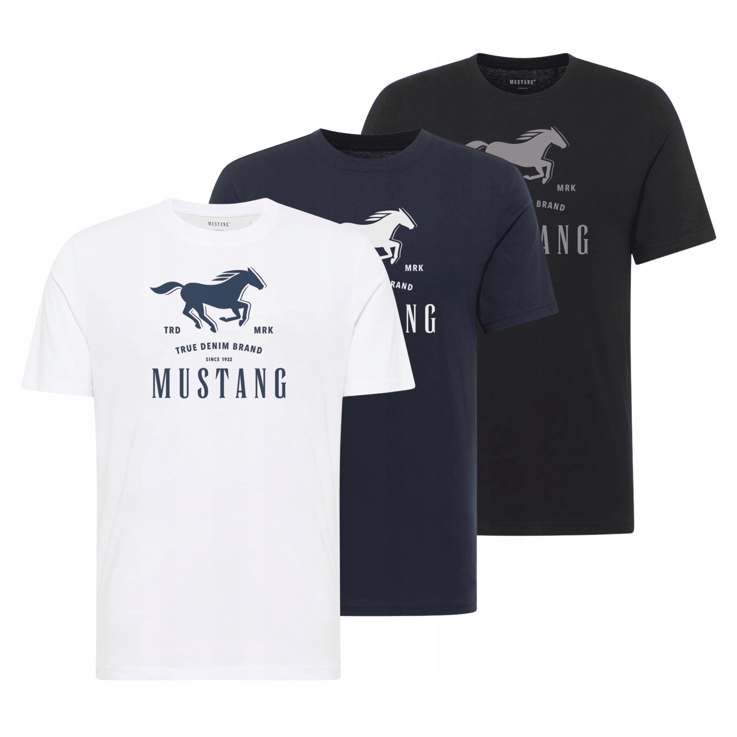 3Pak Pánské trička Mustang Style Alex Bavlna Barevné 1017993 5XL