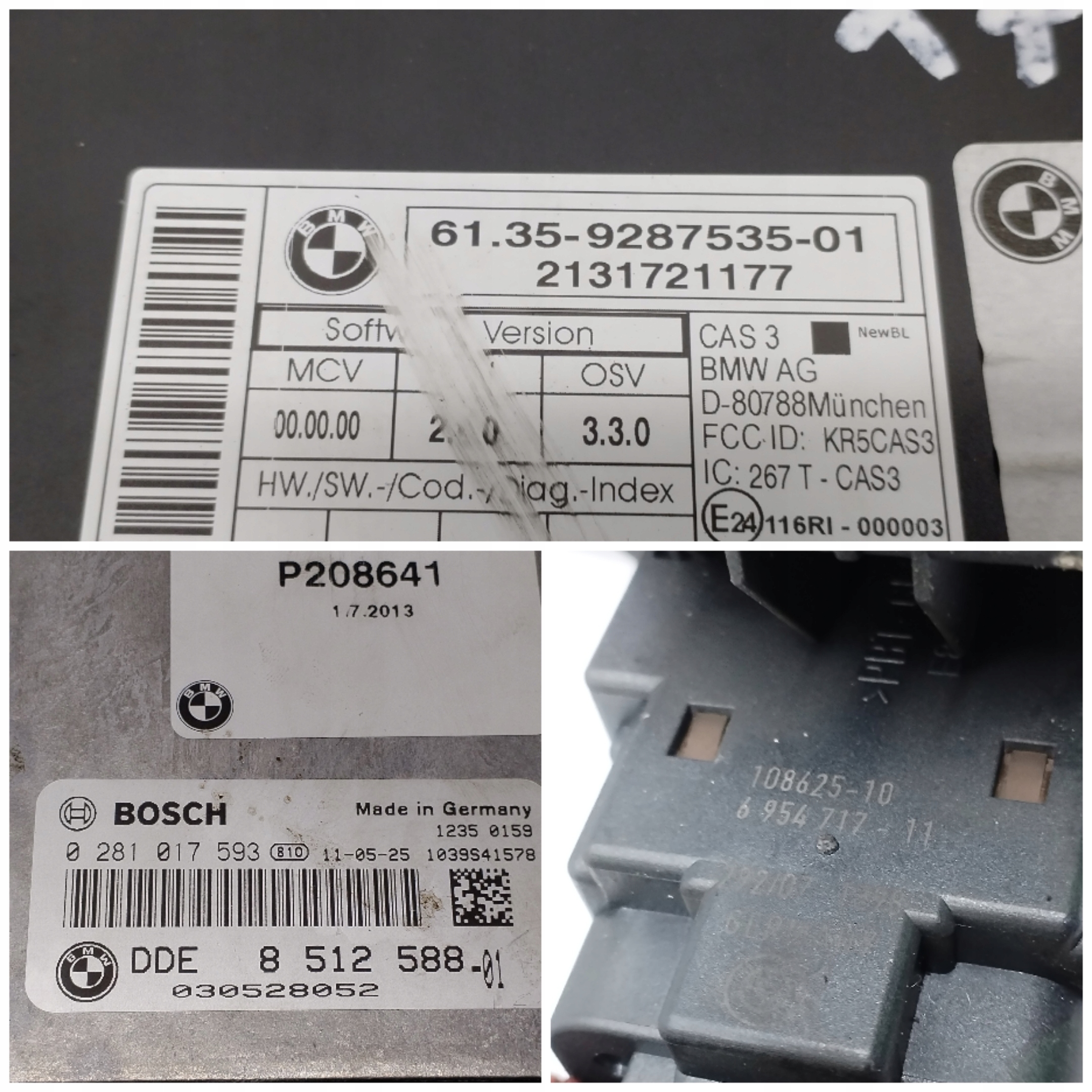 Computer ZESTAW STARTOWY BMW E87/E90 2.0D N47 9287535 CAS3