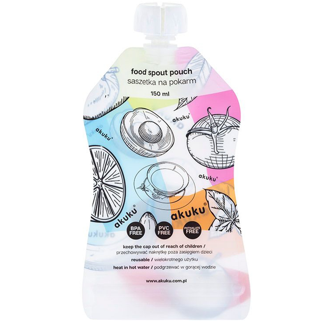 WIELORAZOWE SASZETKI NA POKARM MUSY JOGURTY ZUPKI DLA DZIECI AKUKU 5 SZTUK Marka Akuku