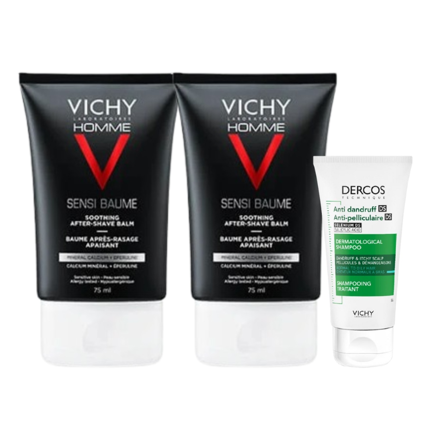 Balsam po goleniu Vichy Homme kojący do skóry wrażliwej 75ml 2-PAK