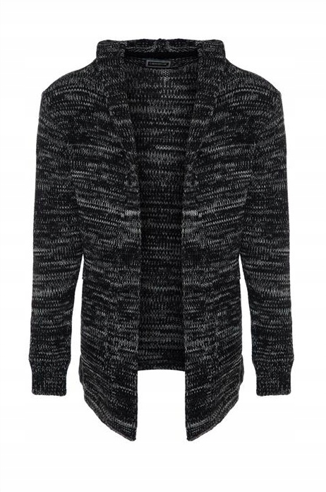 Teplý, Silný Pánský Kardiganový Svetr S Kapucí L