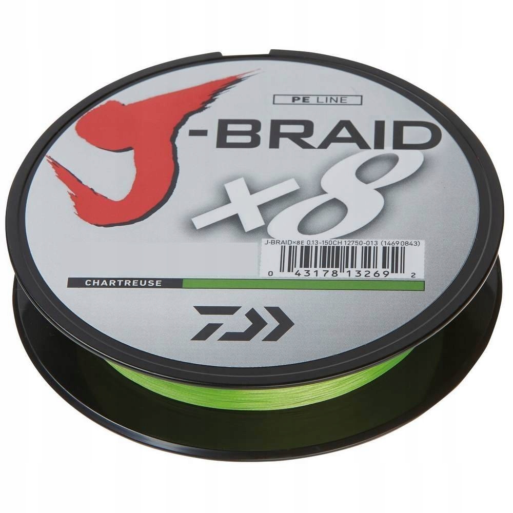 Plecionka Daiwa J-Braid X8 300m 0.13mm 8kg Chart