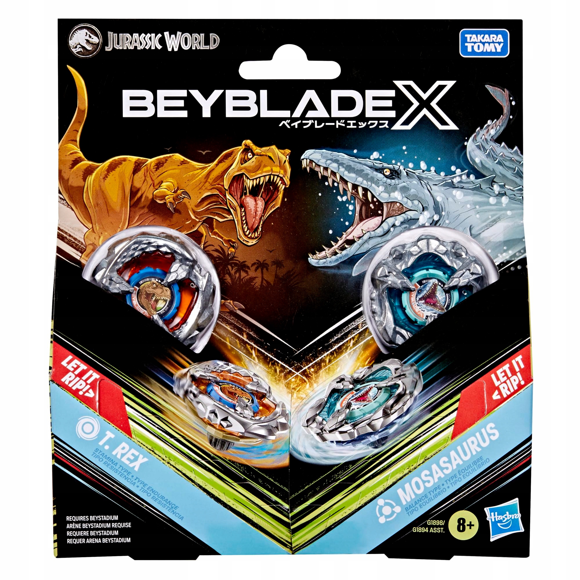Gra planszowa Beyblade X Jurassic World Collab Rex vs Mosasaurus Multipack