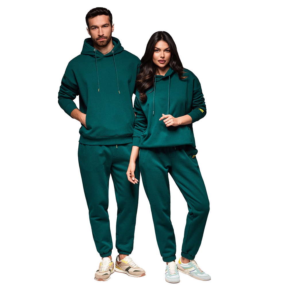 Unisexová tepláková souprava mikina s kapucí, kalhoty tmavě zelené Z111 V17 Xs/s