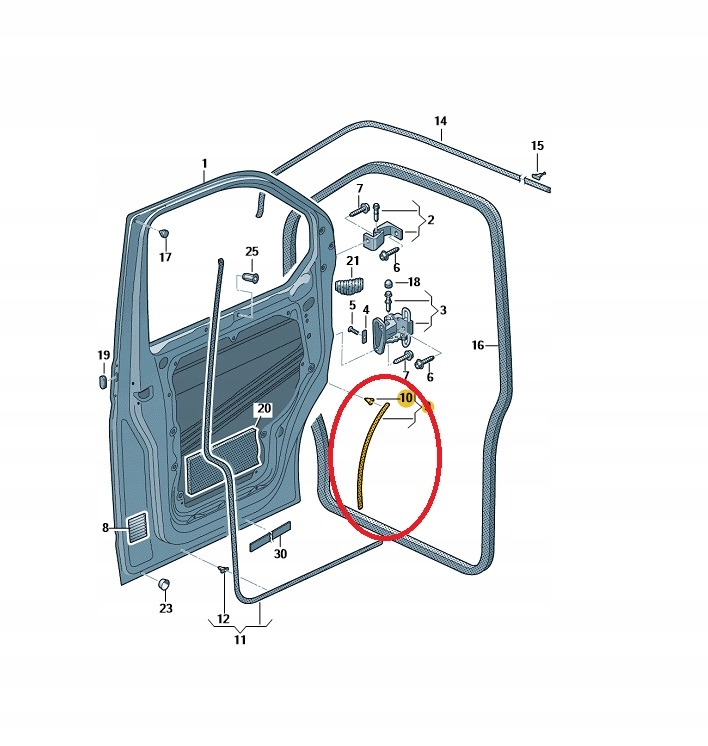 ASO USZCZELKA DRZWI PRZEDNICH L.PRZY NADKOLU T5,T6 EAN (GTIN) 5901918281930