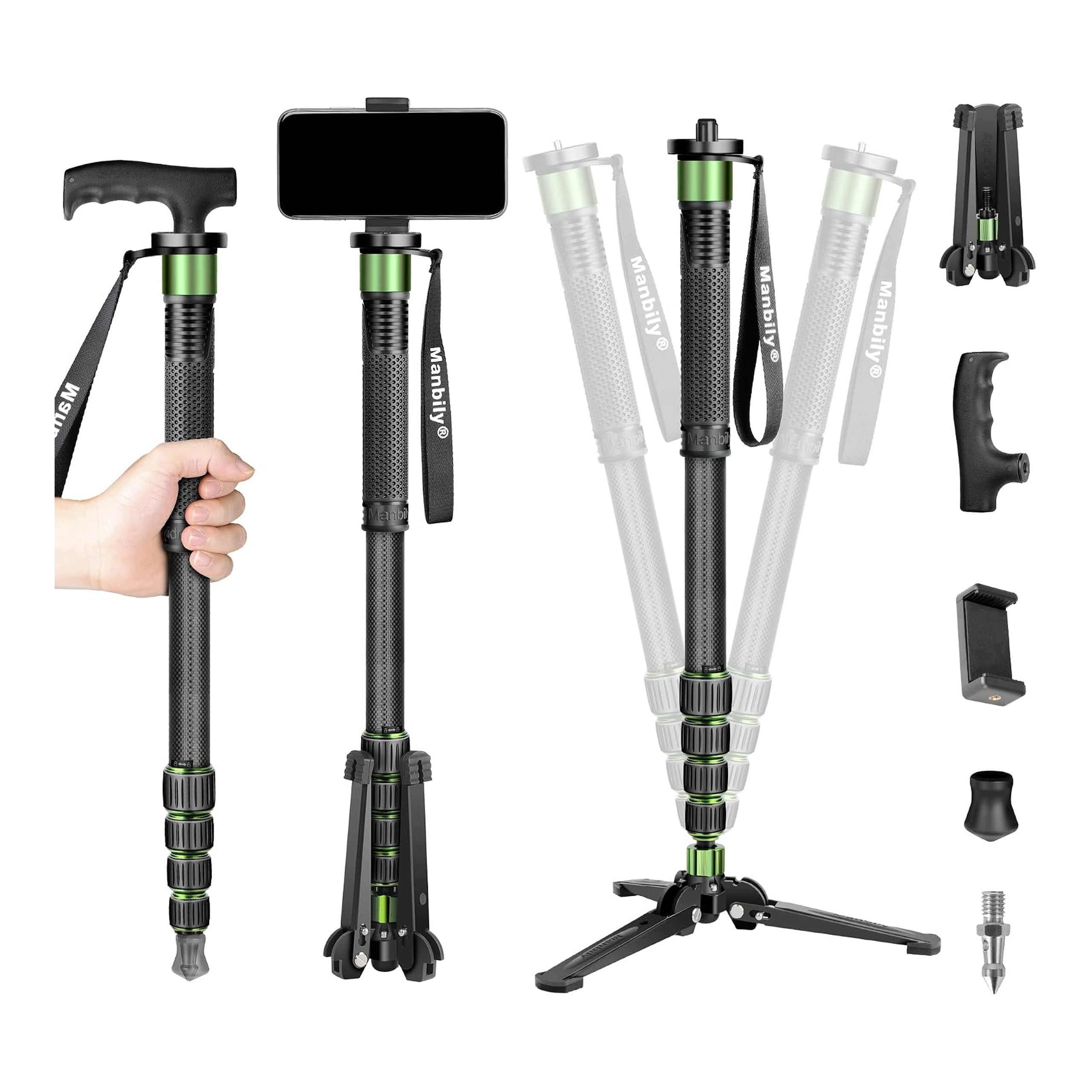 Stativ pro kameru telefonu jednonohý karbonový monopod pro smartphone 180 cm