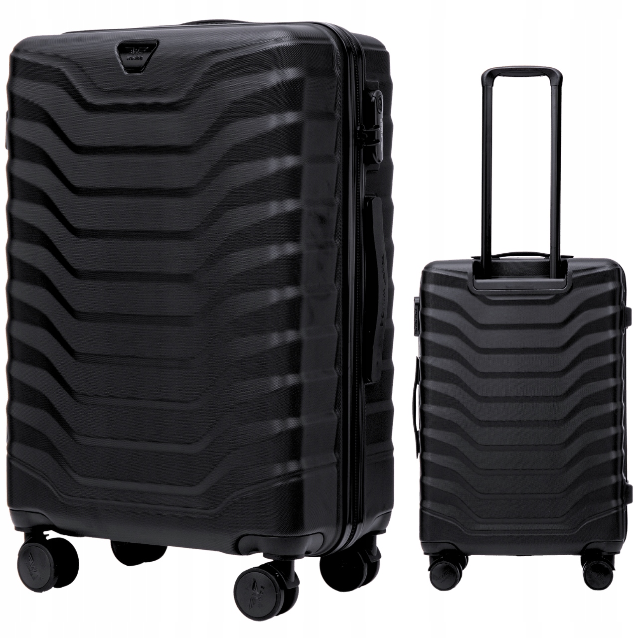 Černý střední kufr XL na 4 kolečkách z Abs Wings odbavené zavazadlo