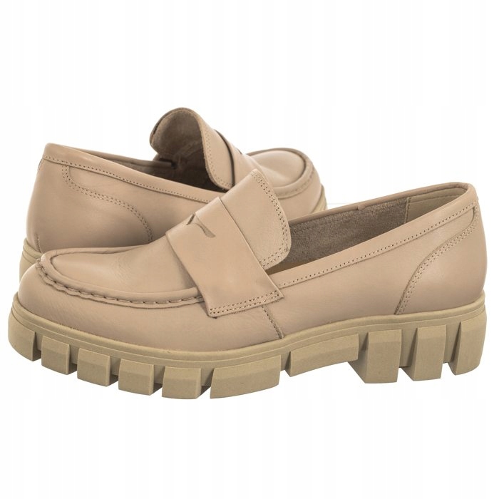 Dámské kožené mokasíny Nessi béžové 21086 12