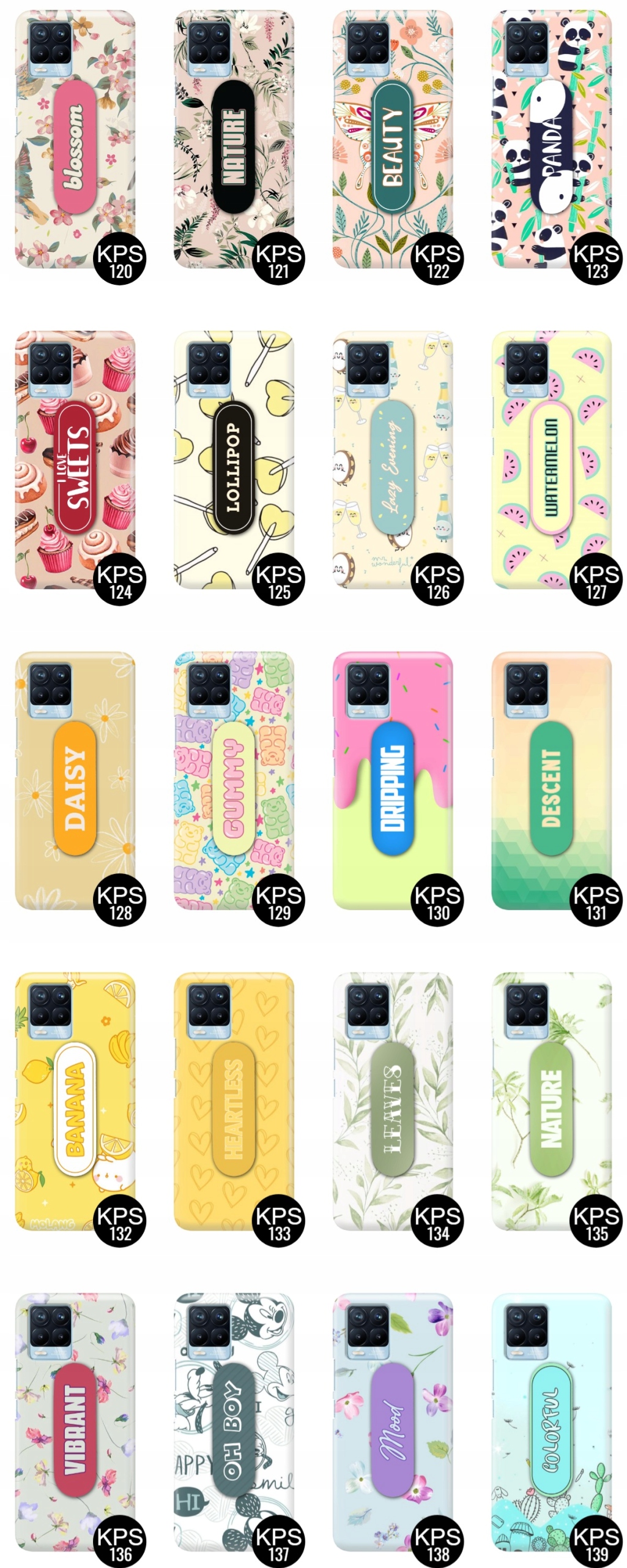 Etui + Uchwyt do REALME 8 Patterny Case Top Wzory Typ plecki