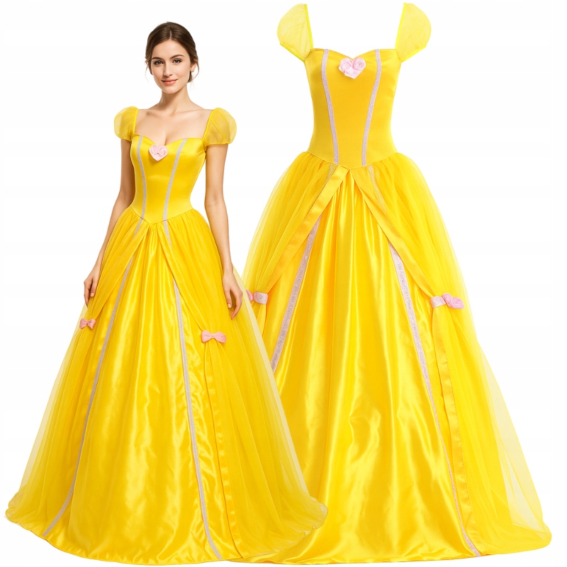 Šaty Kostým Bella Princezna Cosplay Pro Dospělé Xs S