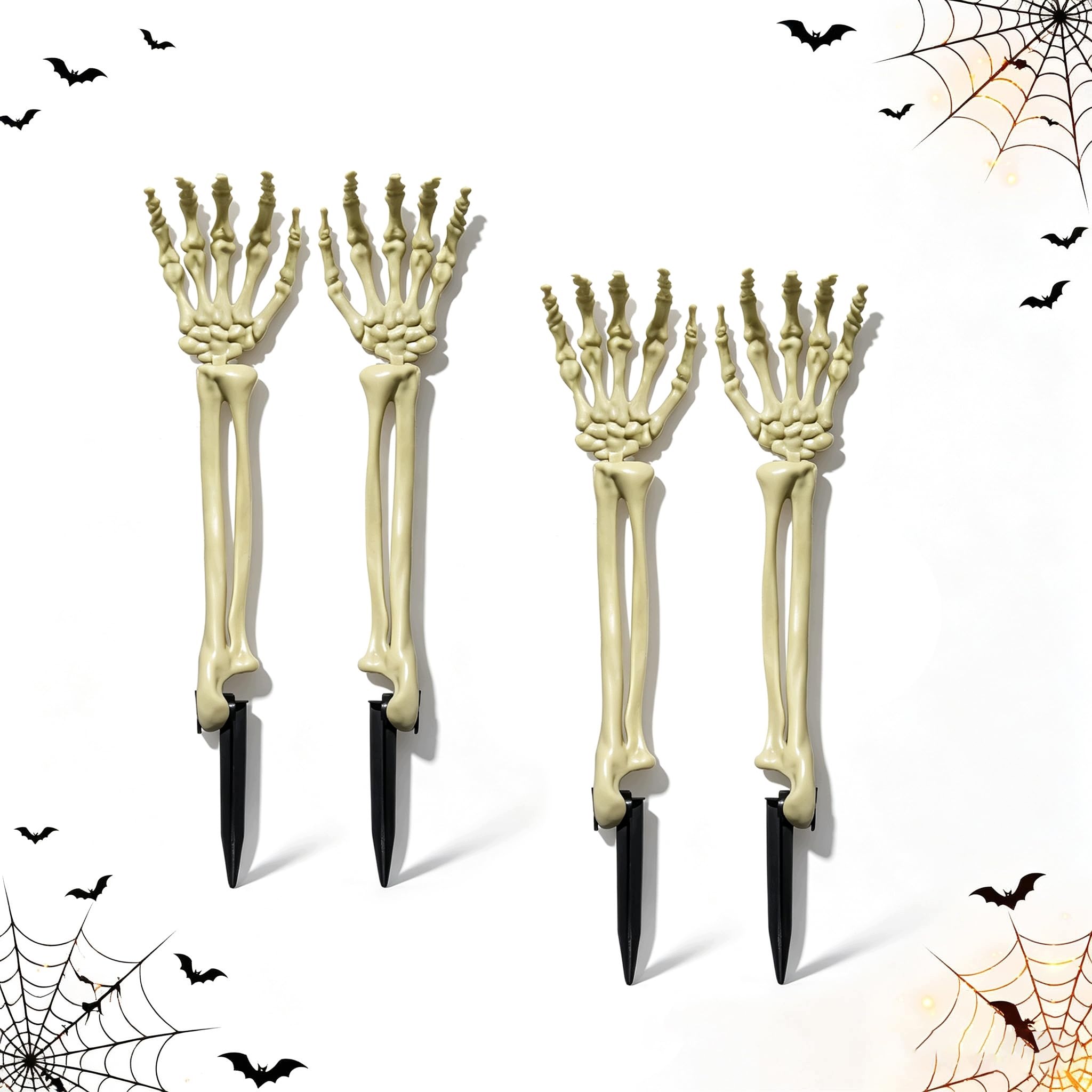 Ruce Kostlivec Halloween 46 CM 4 Ks Pohyblivé Pro Zahradu Trávníku Hřbitov