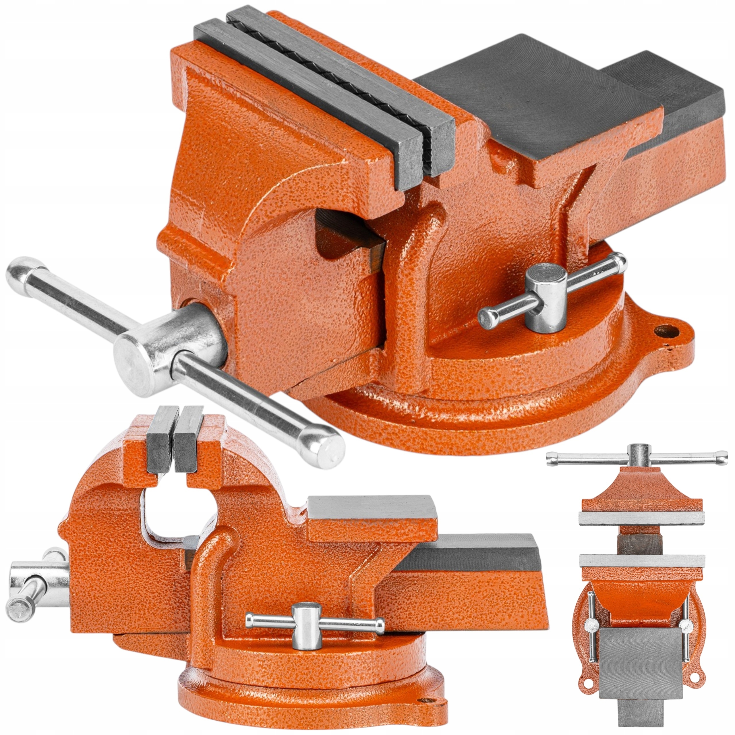 Imadło Ślusarskie 100mm Z Kowadłem Obrotowe 360st. Stołowe Mocne Solidne