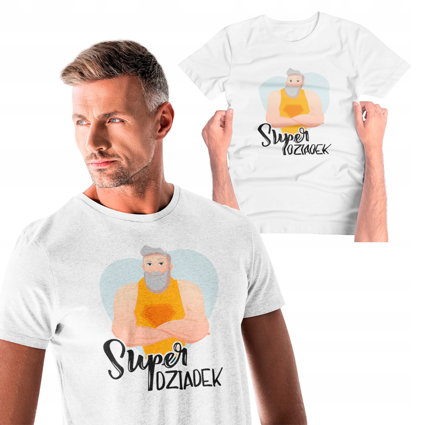 

Koszulka Męska Tshirt Super Dziadek Dzień Dziadka