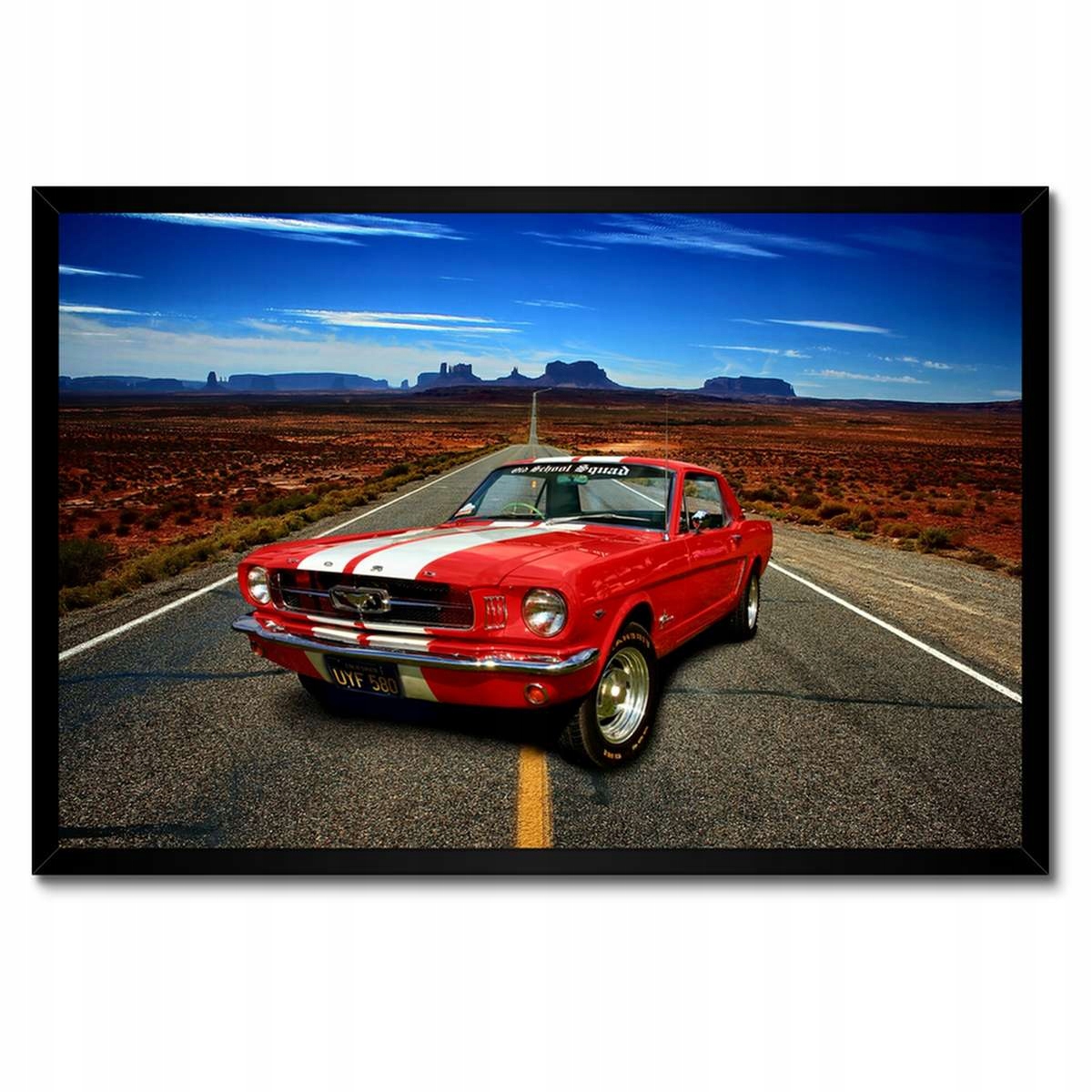 Plakáty v rámu 60x40 Červený Ford Mustang Usa