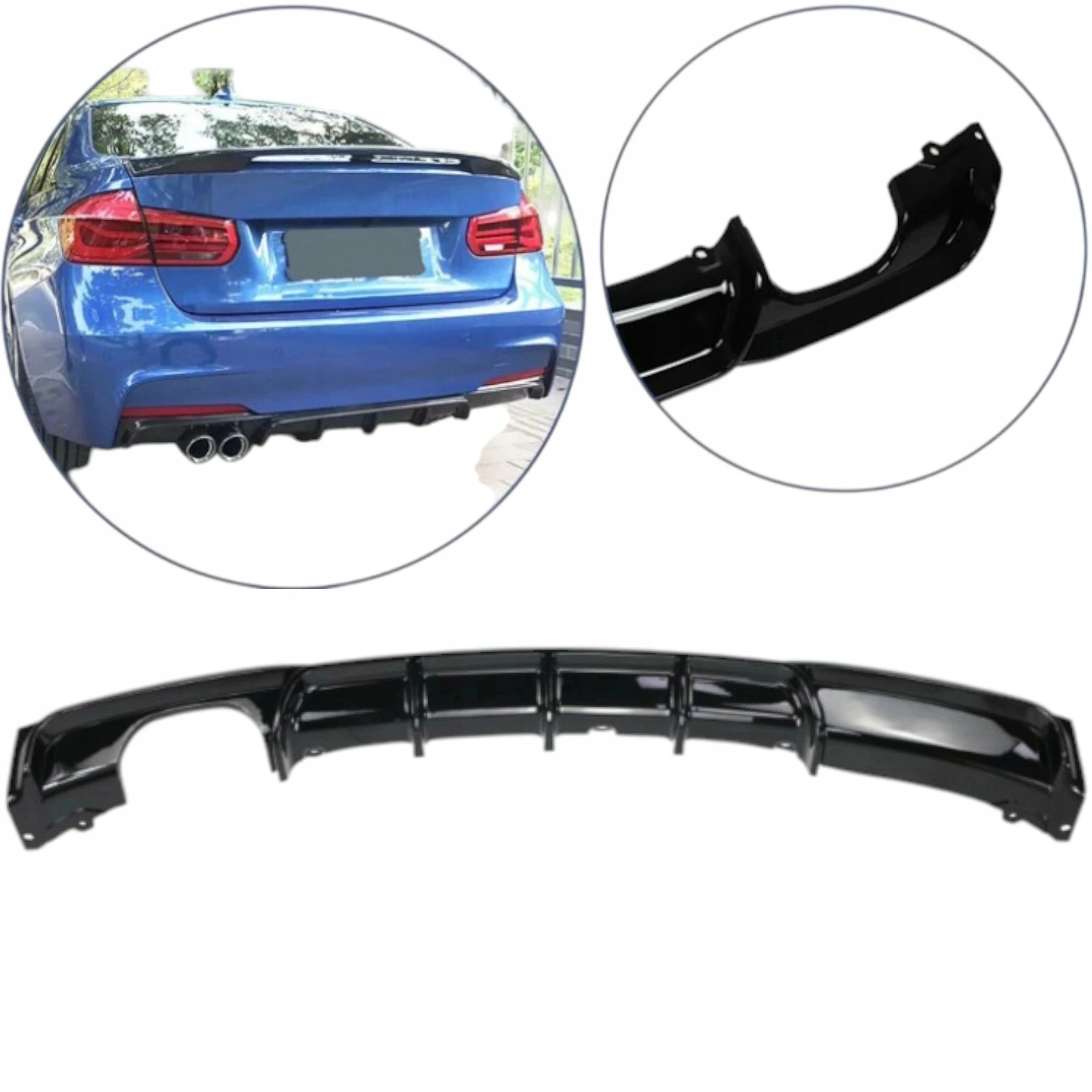 Bmw F30 F31 Difuzér Spoiler Příslušenství Dvoutrubka 320 Válce Dvojitý Výfuk