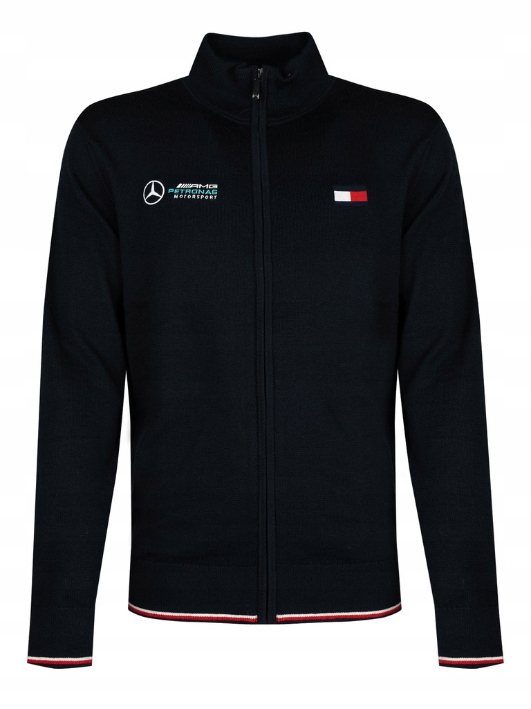 -43% Tommy Hilfiger x Mercedes Benz Sweter Męski Wełniany Granatowy M