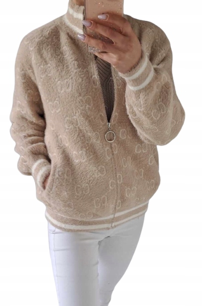 KURTKA Z ALPAKI WZORZYSTA KRÓTKA - HIT! Italy