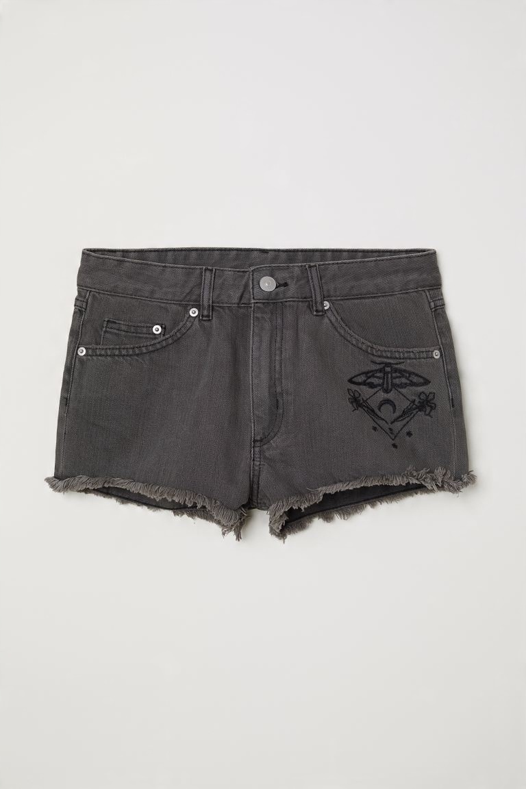 

szorty dżinsowe z haftem spodenki H&m 36 S F20