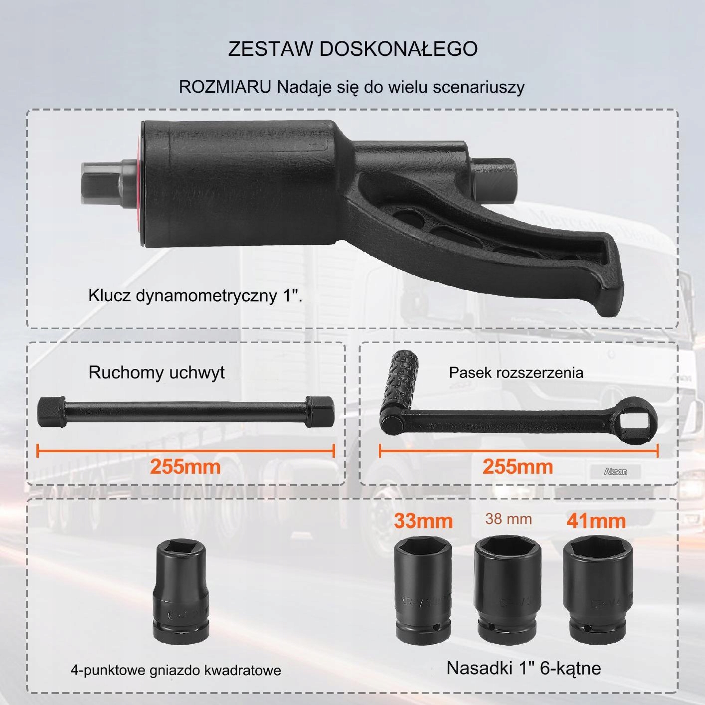 Zestaw Kluczy Dynamometrycznych do Nakrętek Mocujących 4 Gniazda Kod producenta NJZBTTBSSYS15EO9WV0