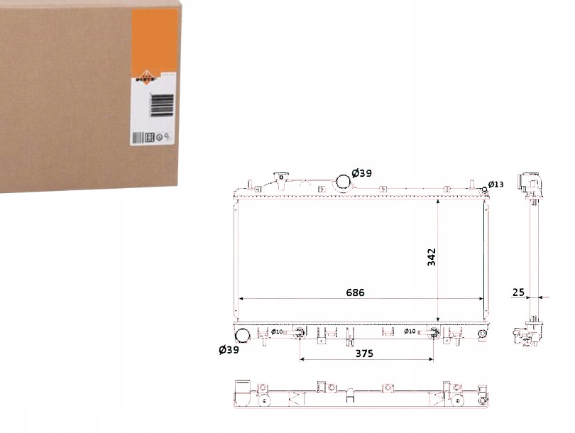 NRF CHŁODNICA SUBARU FORESTER 2,5 AWD 08- NRF