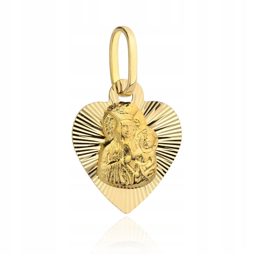 Nádherný Zlatý Medailonek 585 V Diamantovém Srdíčku Matka Boží