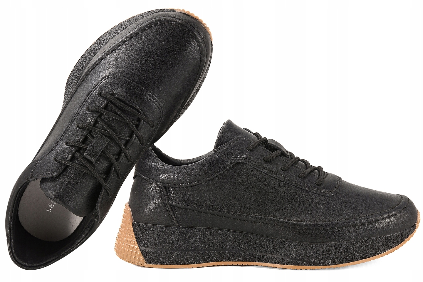 Sergio Leone SP-013 Kožené Polobotky Sportovní Dámské Tenisky černé 38